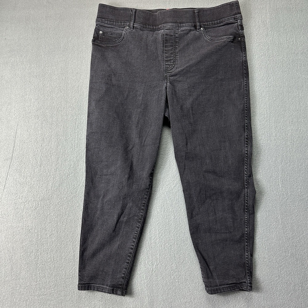 SPANX Womens Size 2XL Black Pull On Cropped Shaping Skinny‎ Jeans 24.5" Inseam